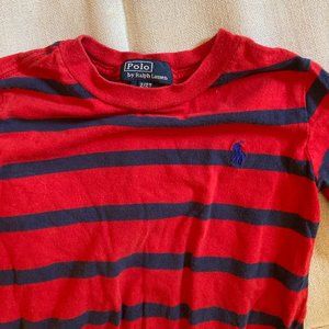 Ralph Lauren Polo Red Blue Stripe Long Sleeve Shirt Boys SIze 2 / 2T PREPPY KIDS